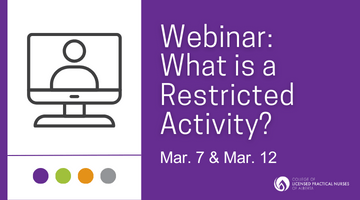 Webinar: What Is a Restricted Activity? (March 7 & 12)